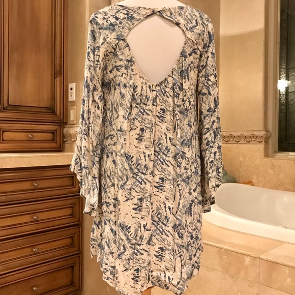 Boho Flowy Dress Keyhole Back, NWOT size M - Picture 3 of 8